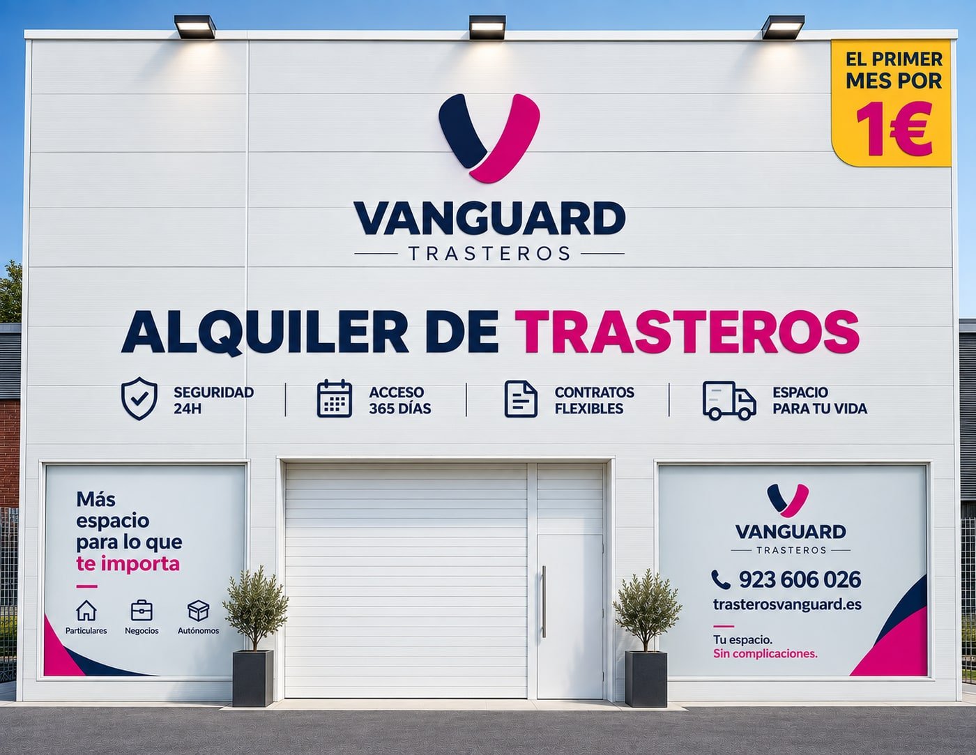 Fachada de Trasteros Vanguard en la Ctra. de Valladolid, Villares de la Reina (Salamanca)